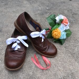 Brown leather oxfords